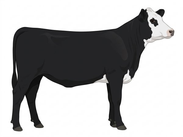 Black with a white face MaineTainer Heifer