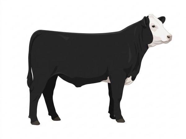 Black with a white face MaineTainer Steer