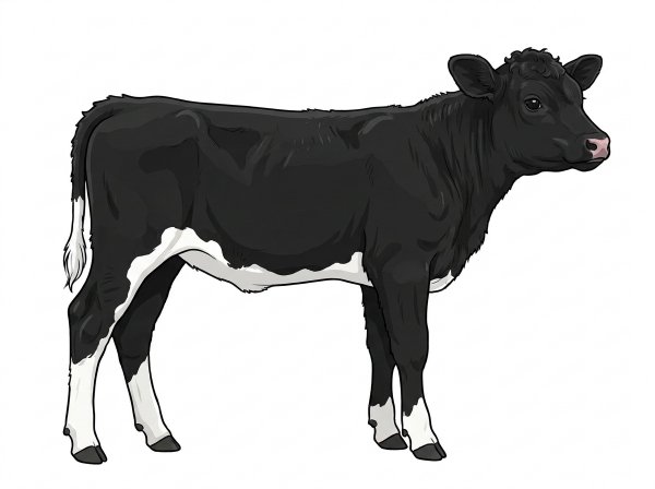 Black with white spots and ticking in the white MaineTainer Bull
