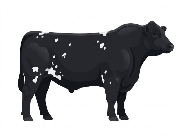 Black with white spots MaineTainer Bull