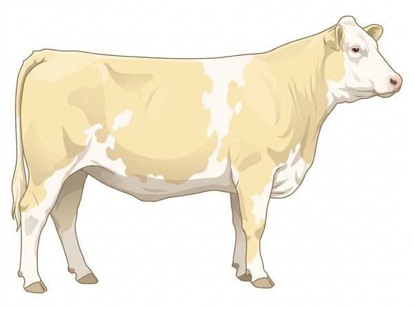 Cream with a partial white face and a few white spots MaineTainer Cow
