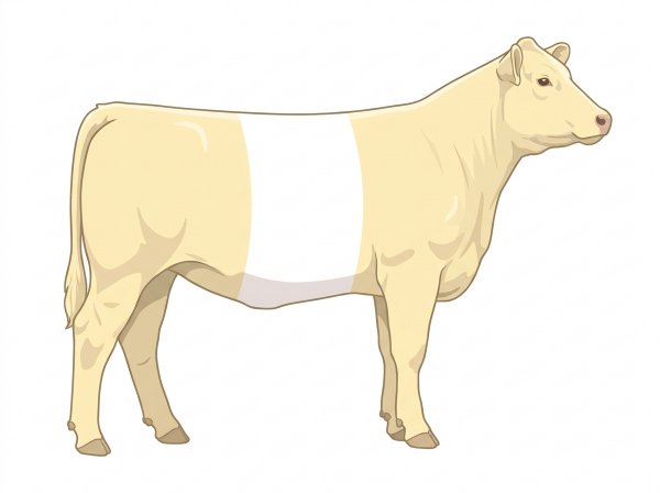 Cream with a white belt around the midsection MaineTainer Heifer