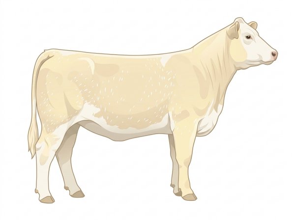 Cream with ticking in the white MaineTainer Heifer