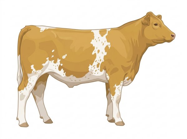 Gold with a few white spots and ticking in the white MaineTainer Steer