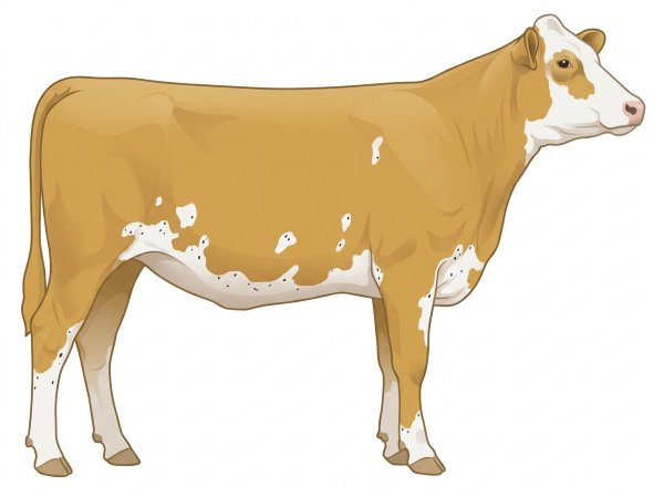 Gold with a partial white face, a few white spots and ticking in the white MaineTainer Heifer