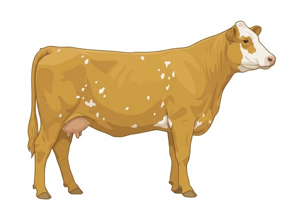 Gold with a partial white face and white spots MaineTainer Cow