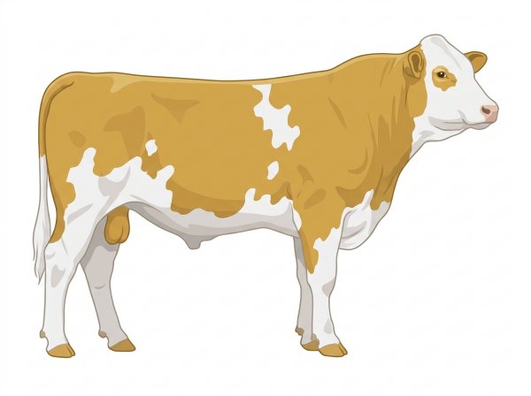 Gold with a white face and white spots MaineTainer Bull
