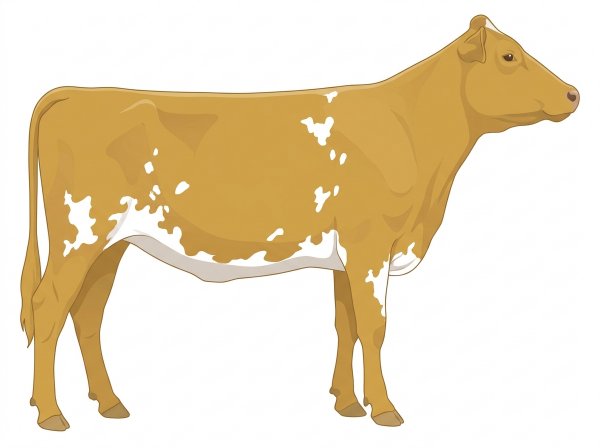 Gold with white spots MaineTainer Cow