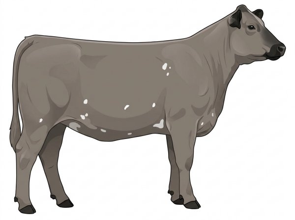 Gray with black points and a few white spots MaineTainer Heifer