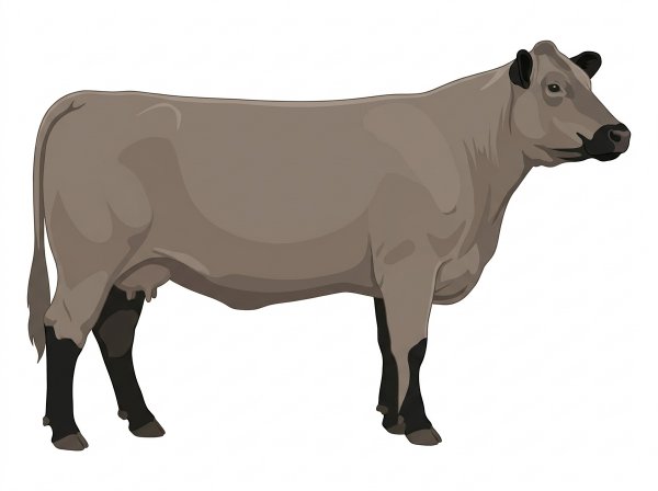 Gray with black points MaineTainer Cow