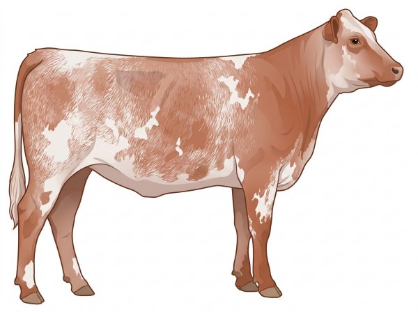 Light red roan with a few white spots MaineTainer Heifer