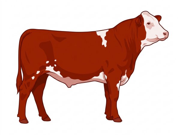 Red with a partial white face and white spots MaineTainer Bull