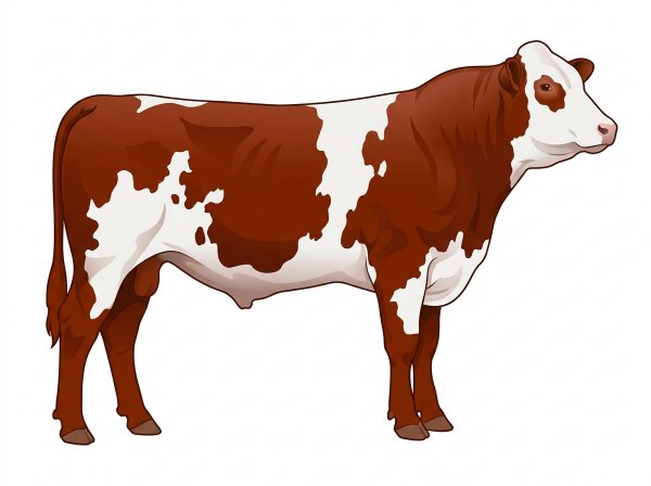 Red with a white face and white in large patches MaineTainer Bull