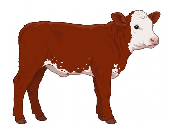 Red with a white face and white spots MaineTainer Steer