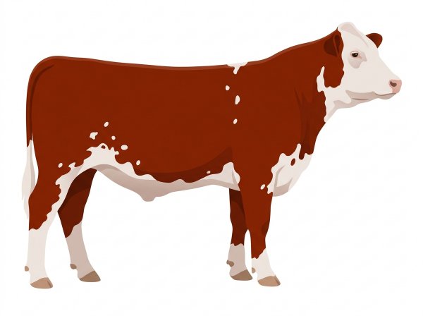 Red with a white face and white spots MaineTainer Steer