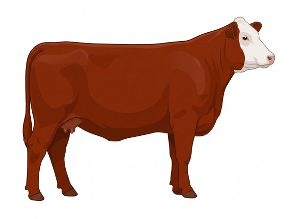Red with a white face MaineTainer Cow