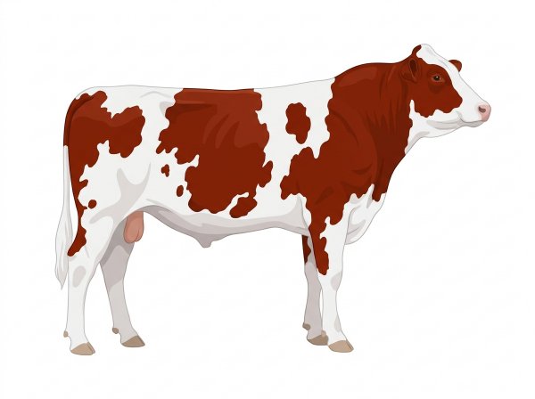 Red with white in large patches MaineTainer Bull