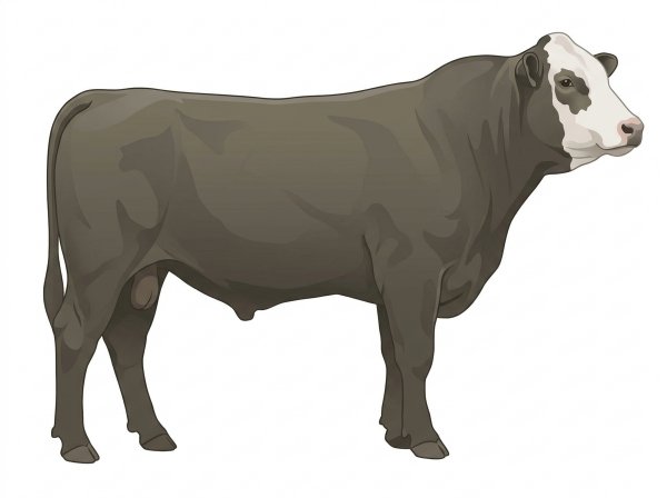 Smoky with a partial white face MaineTainer Bull