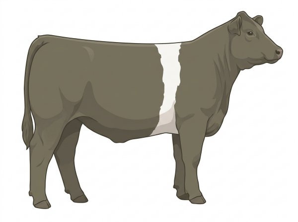 Smoky with a white belt around the midsection MaineTainer Heifer
