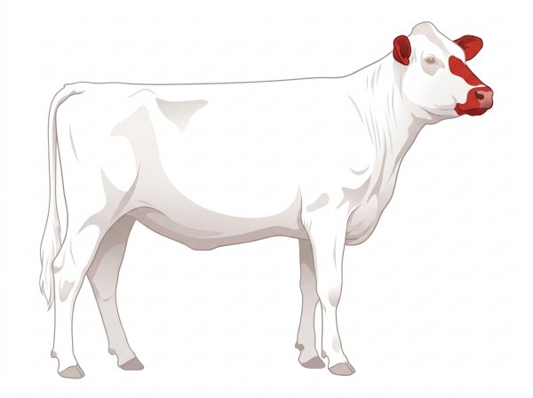 White with red ears and muzzle MaineTainer Heifer