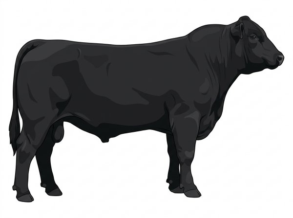 Black Purebred Maine-Anjou Bull