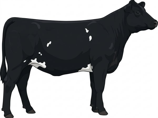 Black with a few white spots Purebred Maine-Anjou Heifer