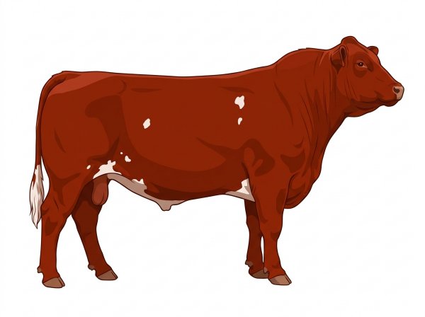 Red with a few white spots Purebred Maine-Anjou Bull