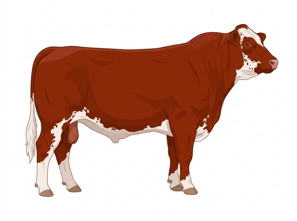 Red with ticking in the white Purebred Maine-Anjou Bull
