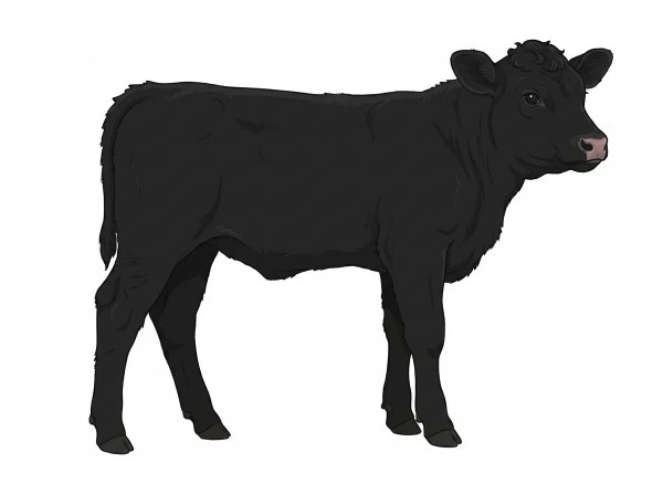 Black Purebred Simmental Cow