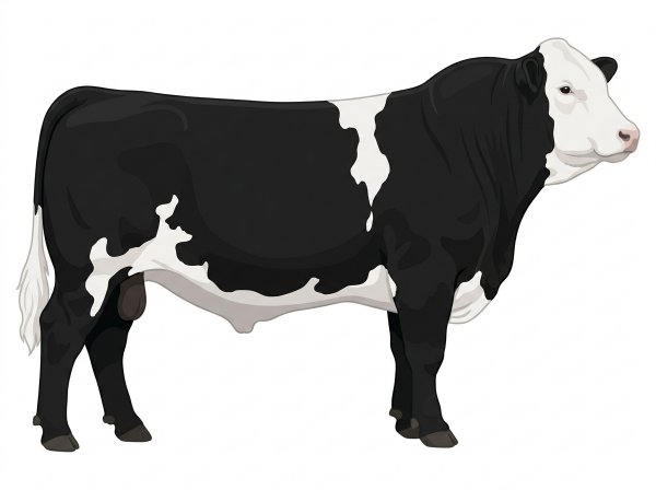 Black with a full white face, white brisket and underline and white in large patches Purebred Simmental Bull