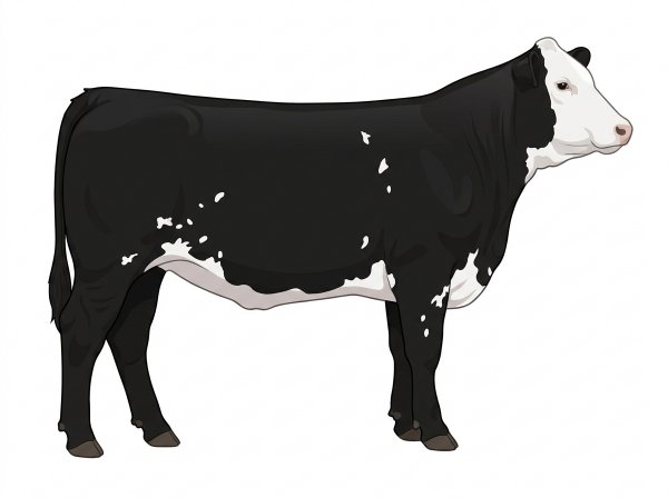 Black with a full white face, white brisket and underline and white spots Purebred Simmental Heifer