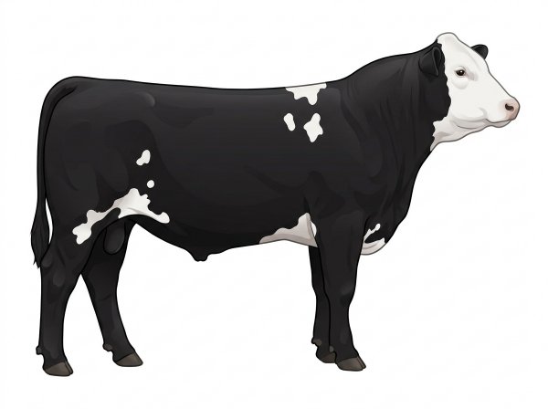 Black with a white face and a few white spots Purebred Simmental Steer