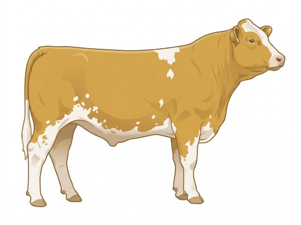 Gold with a few white spots and ticking in the white Purebred Simmental Steer