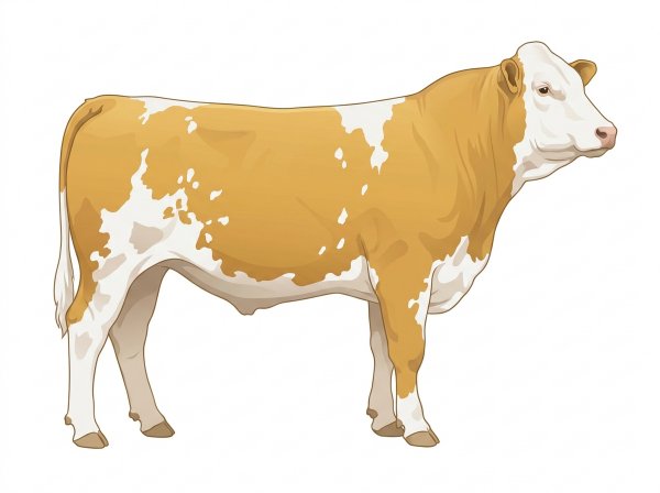 Gold with a full white face, white brisket and underline and white spots Purebred Simmental Steer