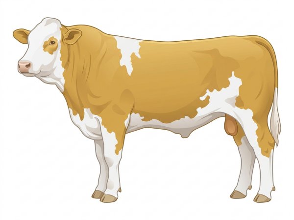 Gold with a white face and white in large patches Purebred Simmental Bull