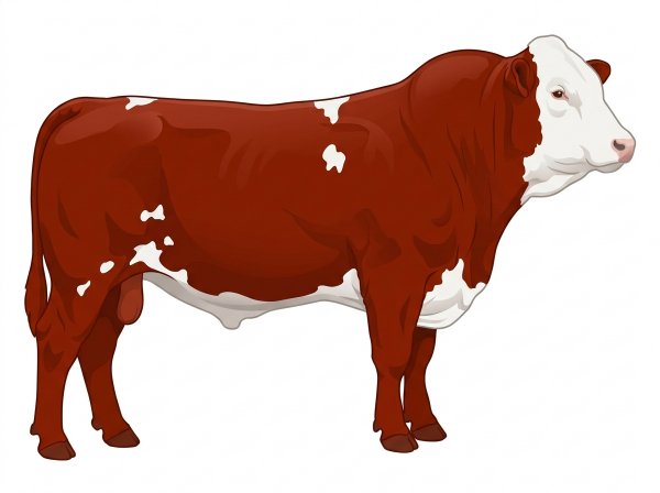 Red with a full white face, white brisket and underline and white spots Purebred Simmental Bull