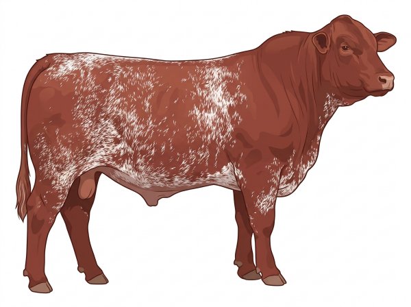 Red roan Santa Gertrudis Bull