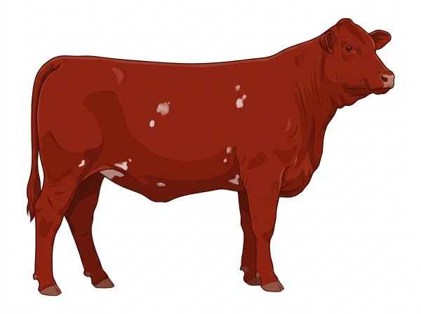 Red with a few white spots Santa Gertrudis Heifer
