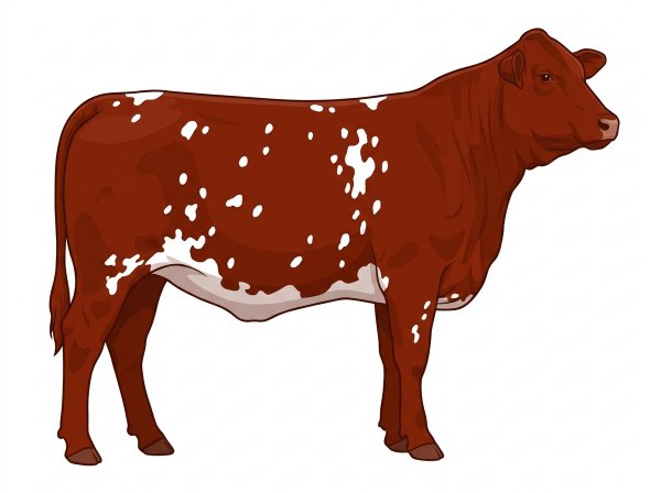 Red with white spots Santa Gertrudis Heifer