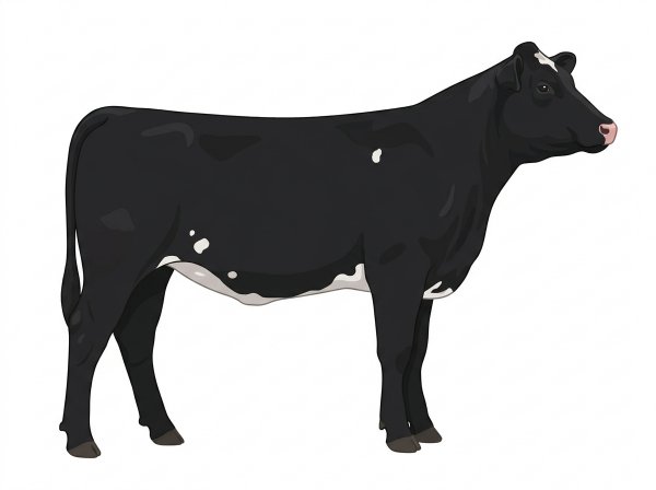 Black with a few white spots Shorthorn Cross Heifer