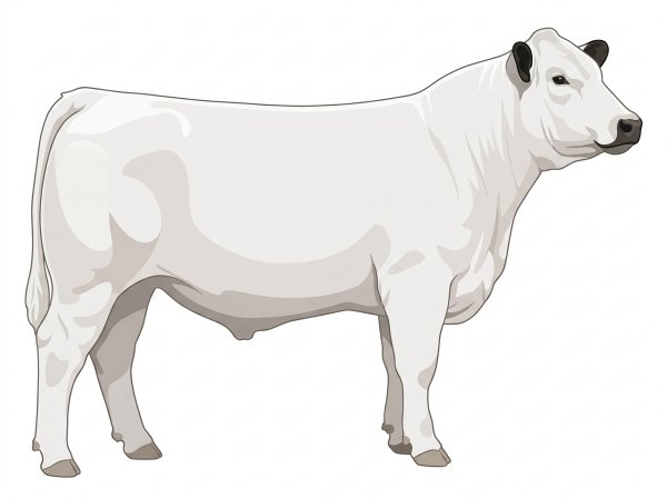 White with dark ears and muzzle Shorthorn Cross Steer