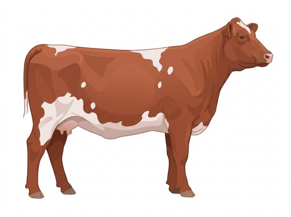 Light red roan with a few white spots Shorthorn Cow