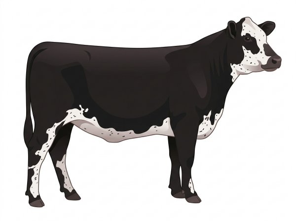 Black with ticking in the white Shorthorn Plus Heifer