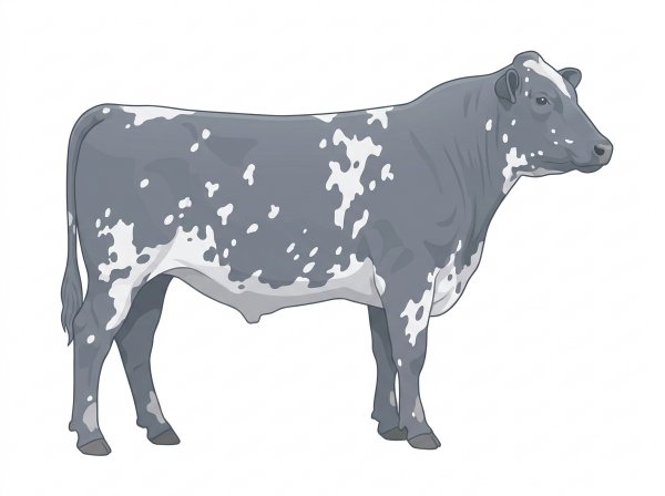 Blue roan with white spots Shorthorn Plus Bull