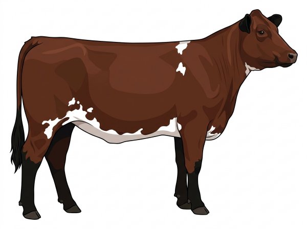 Brown with black points and a few white spots Shorthorn Plus Heifer