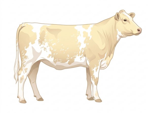 Cream with a few white spots and ticking in the white Shorthorn Plus Heifer