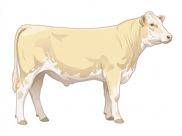 Cream with a few white spots and ticking in the white Shorthorn Plus Steer