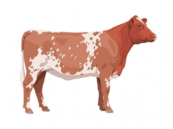 Red roan with a few white spots Shorthorn Plus Heifer