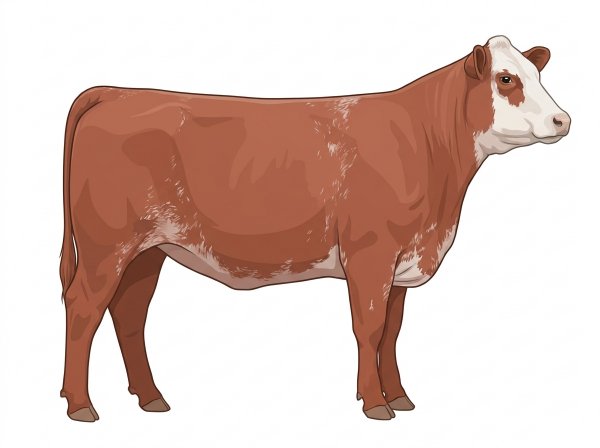 Red roan with a white face and ticking in the white Shorthorn Plus Heifer