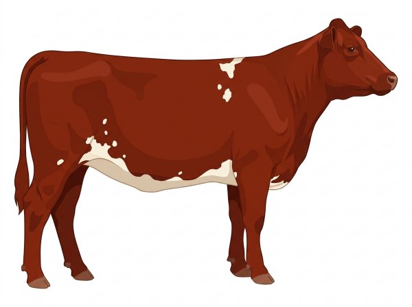 Red with a few white spots Shorthorn Plus Heifer